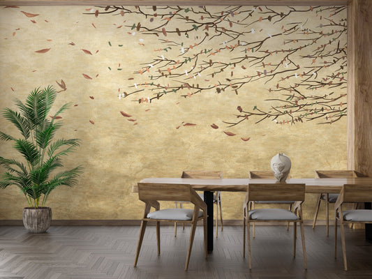 Dining room featuring Serene Cherry Blossom Wall Mural
