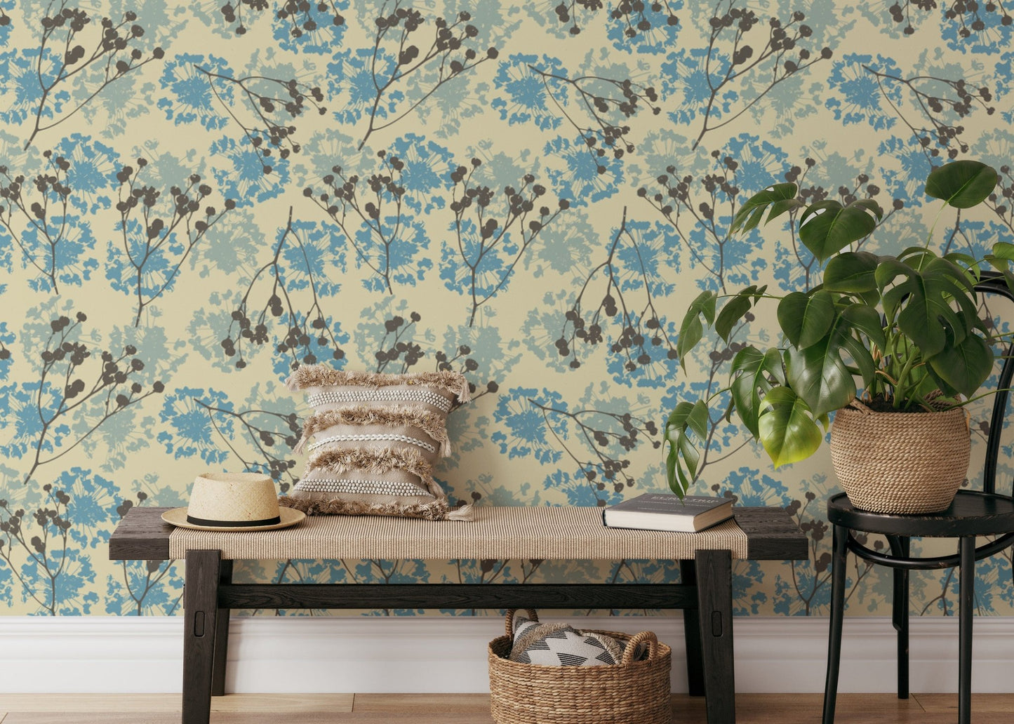 Delicate Floral Wallpaper Mural - Wallanza
