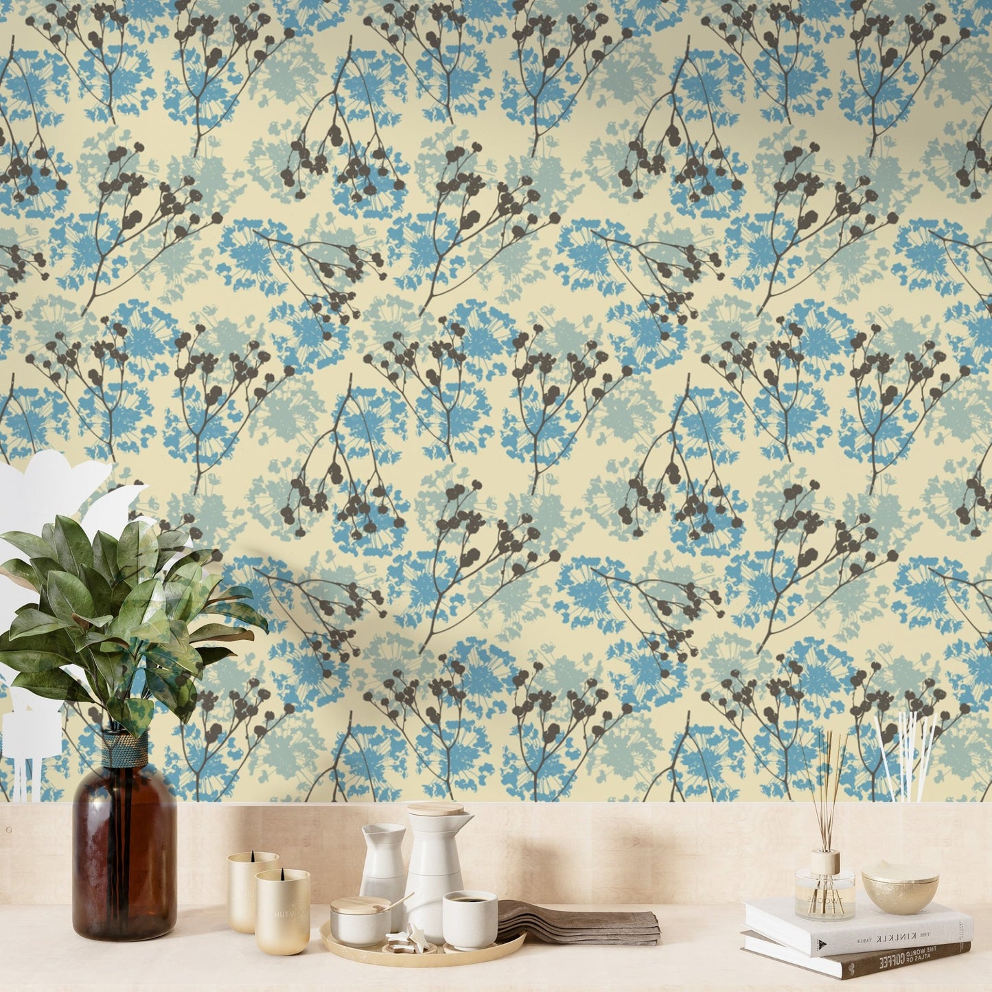 Delicate Floral Wallpaper Mural - Wallanza