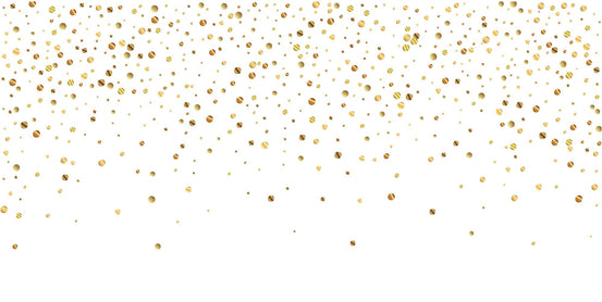 Delicate gold drizzle wallpaper with scattered metallic dots on soft white background.