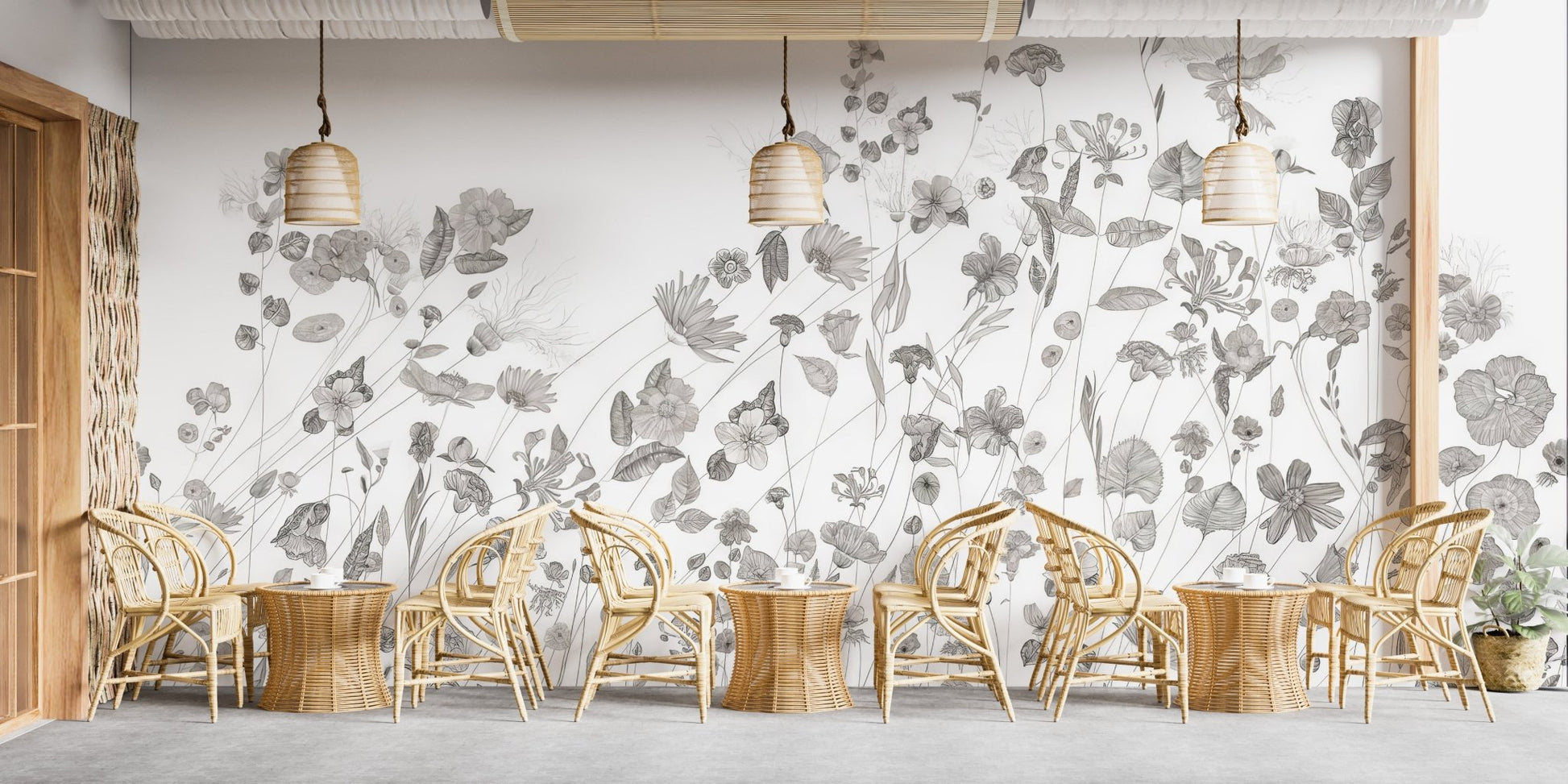 Delicate Wildflower Wallpaper Mural - Wallanza