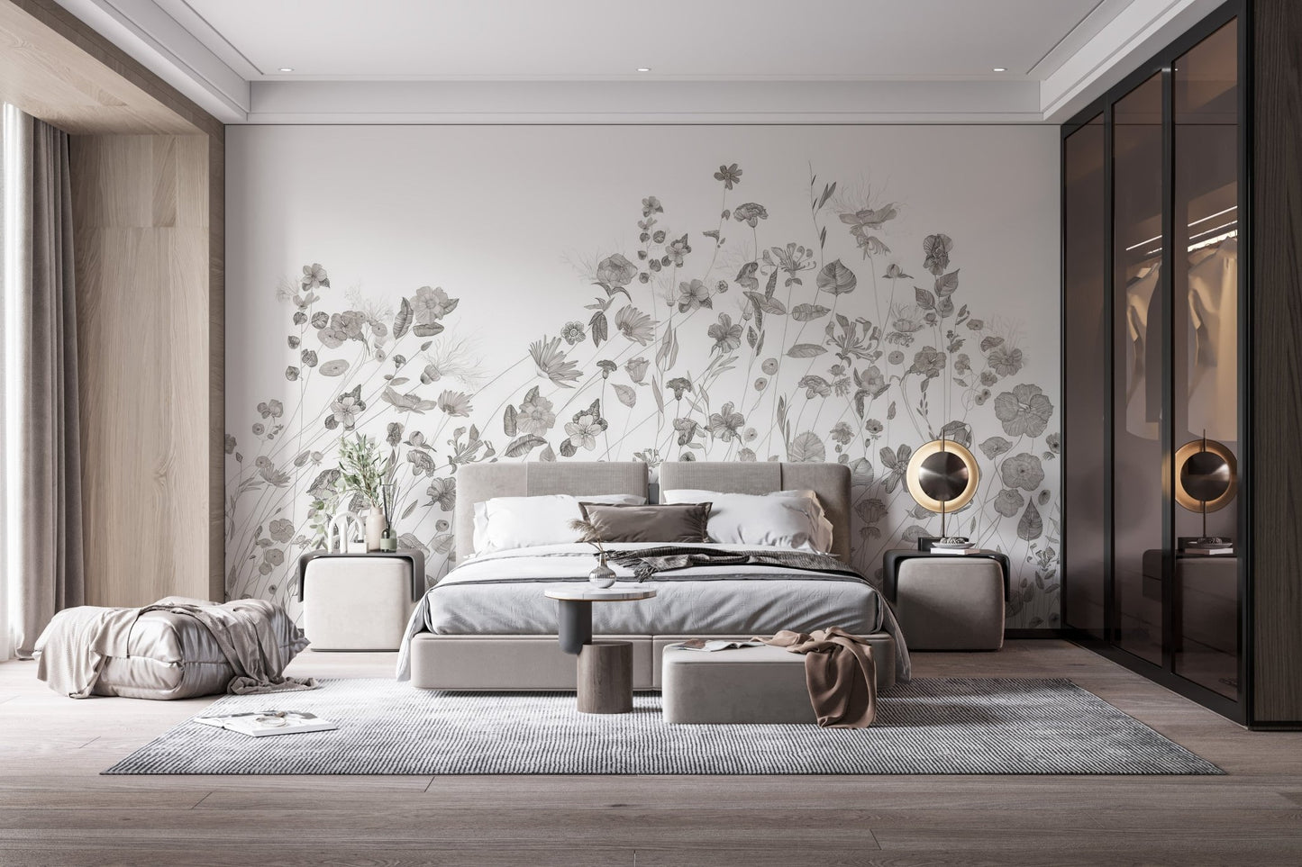 Delicate Wildflower Wallpaper Mural - Wallanza