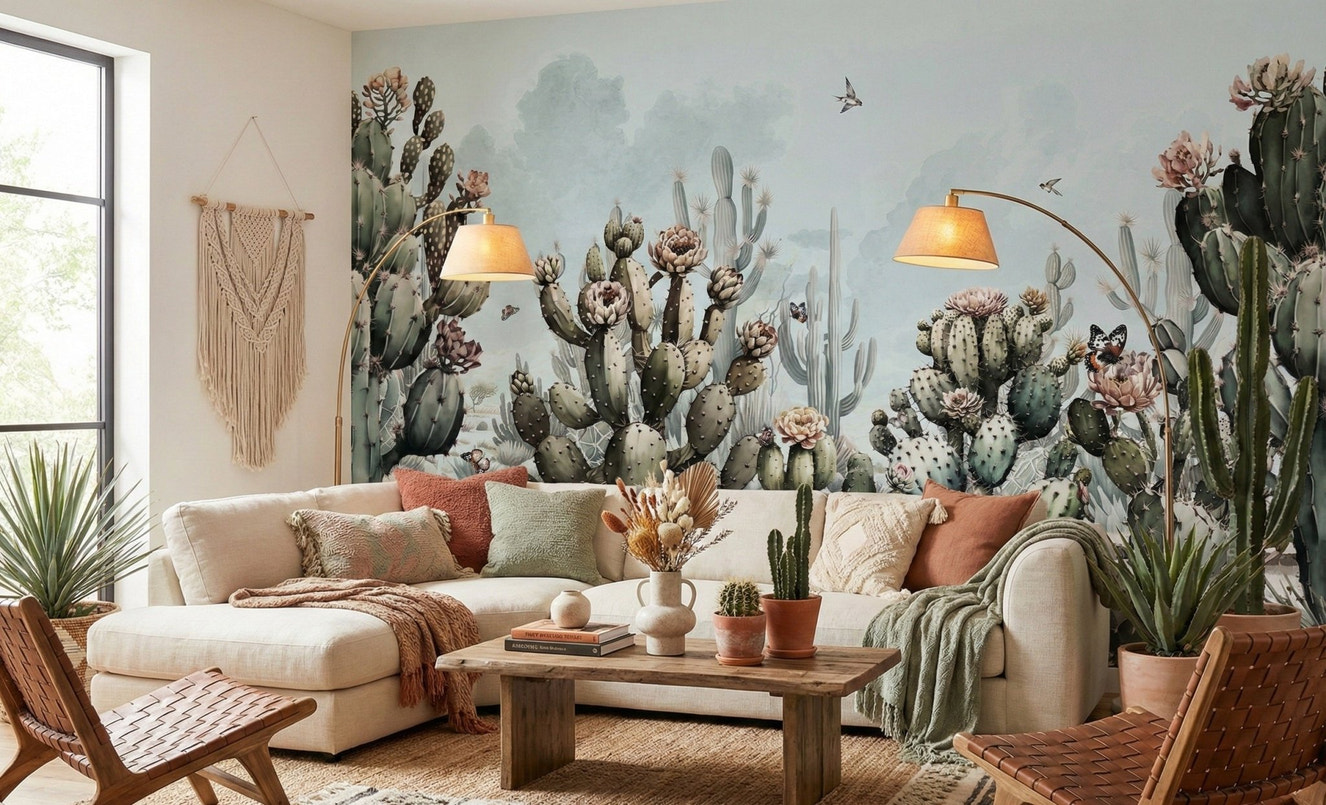 Desert Cactus Garden Wall Mural