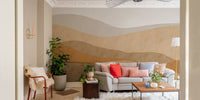 Abstract sandscape wallpaper mural with soft curves.