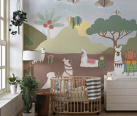 Desert Llama Wallpaper Mural - Wallanza