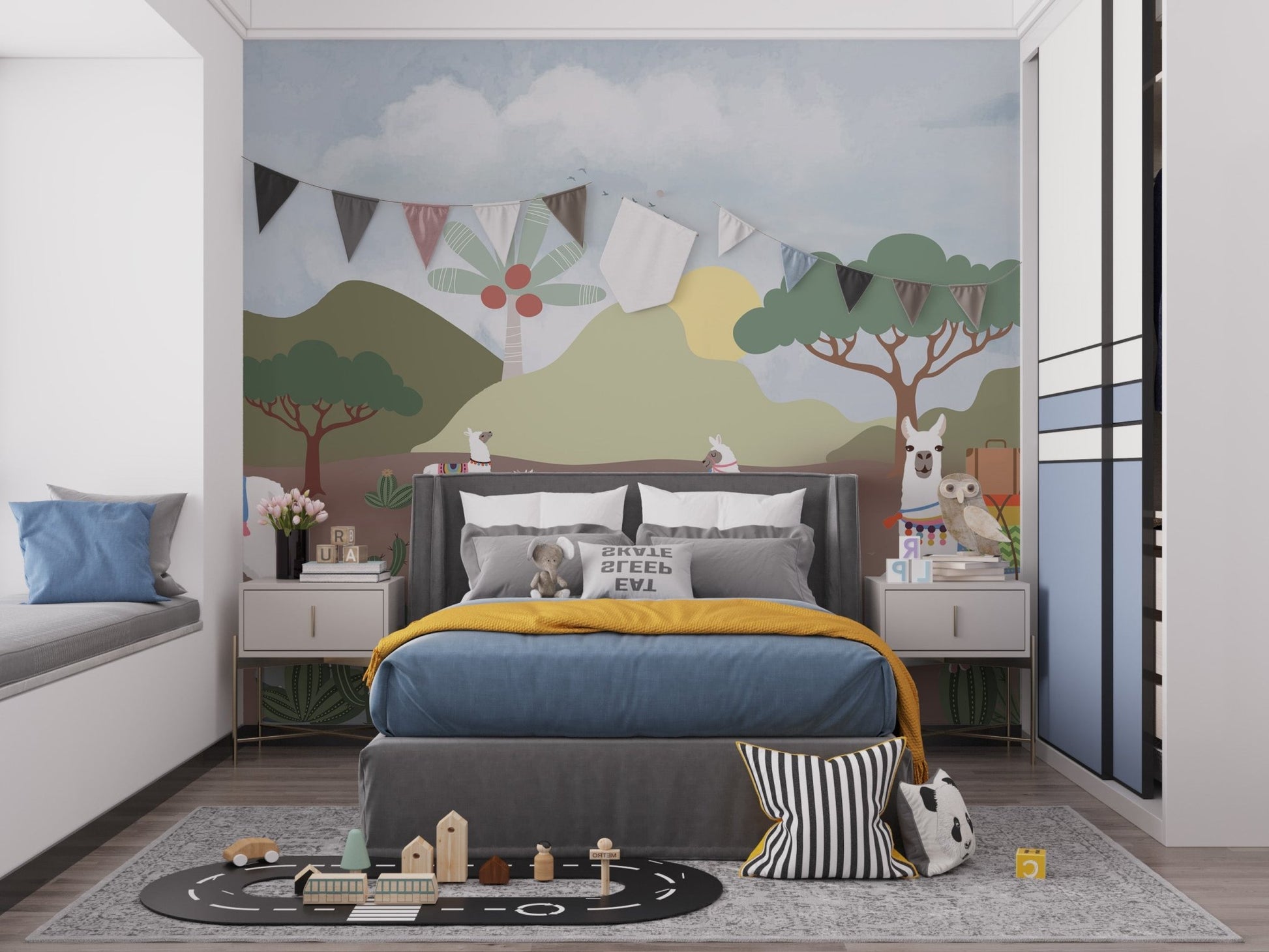 Desert Llama Wallpaper Mural - Wallanza