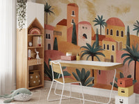 Desert Oasis Village Wall Mural - Wallanza