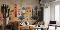 Desert Oasis Village Wall Mural - Wallanza