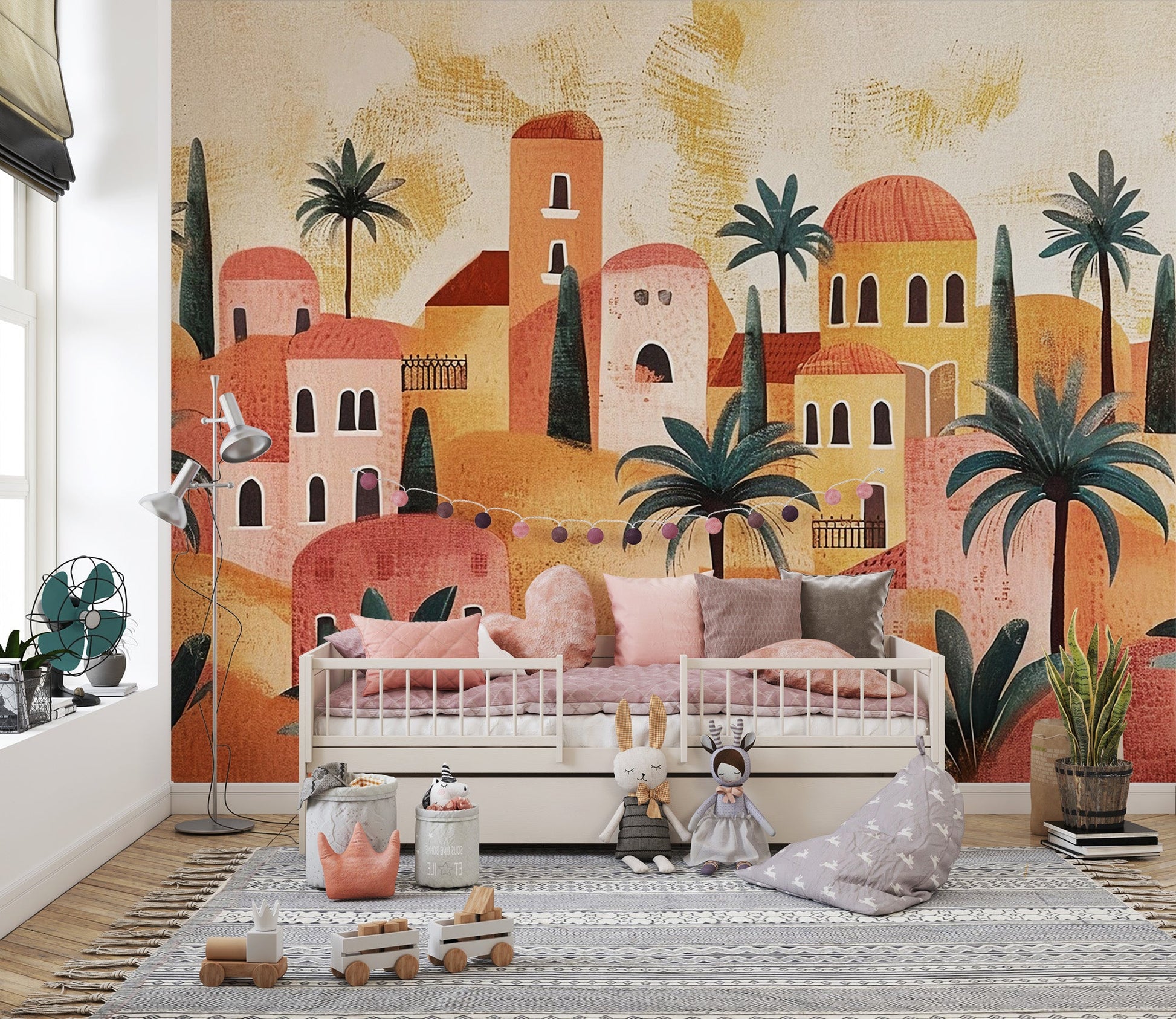 Desert Oasis Village Wall Mural - Wallanza