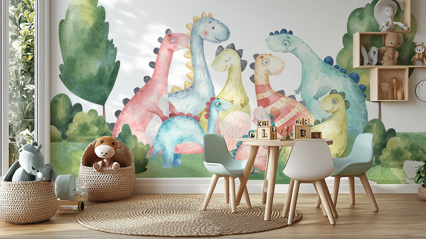 Dinosaur Fantasyland Wallpaper Mural for Fun Decor
