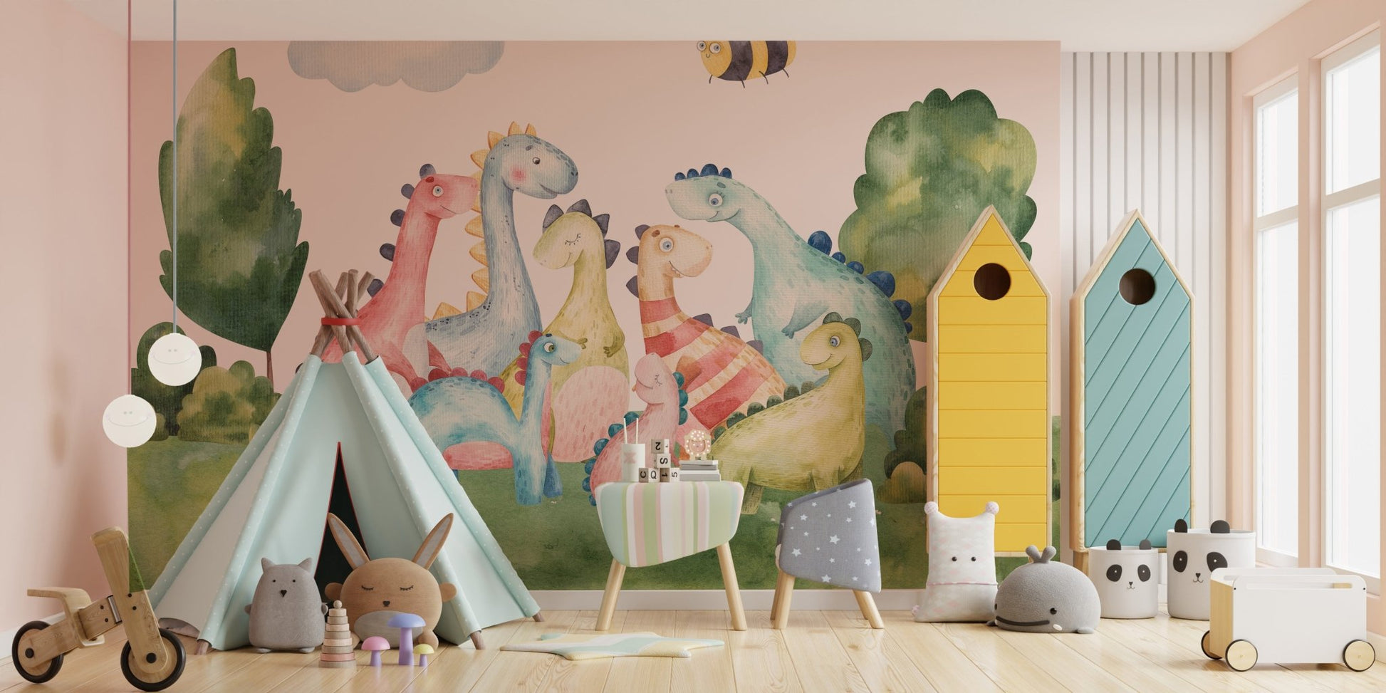 Dinosaur Fantasyland Wallpaper Mural for Dreamy Walls
