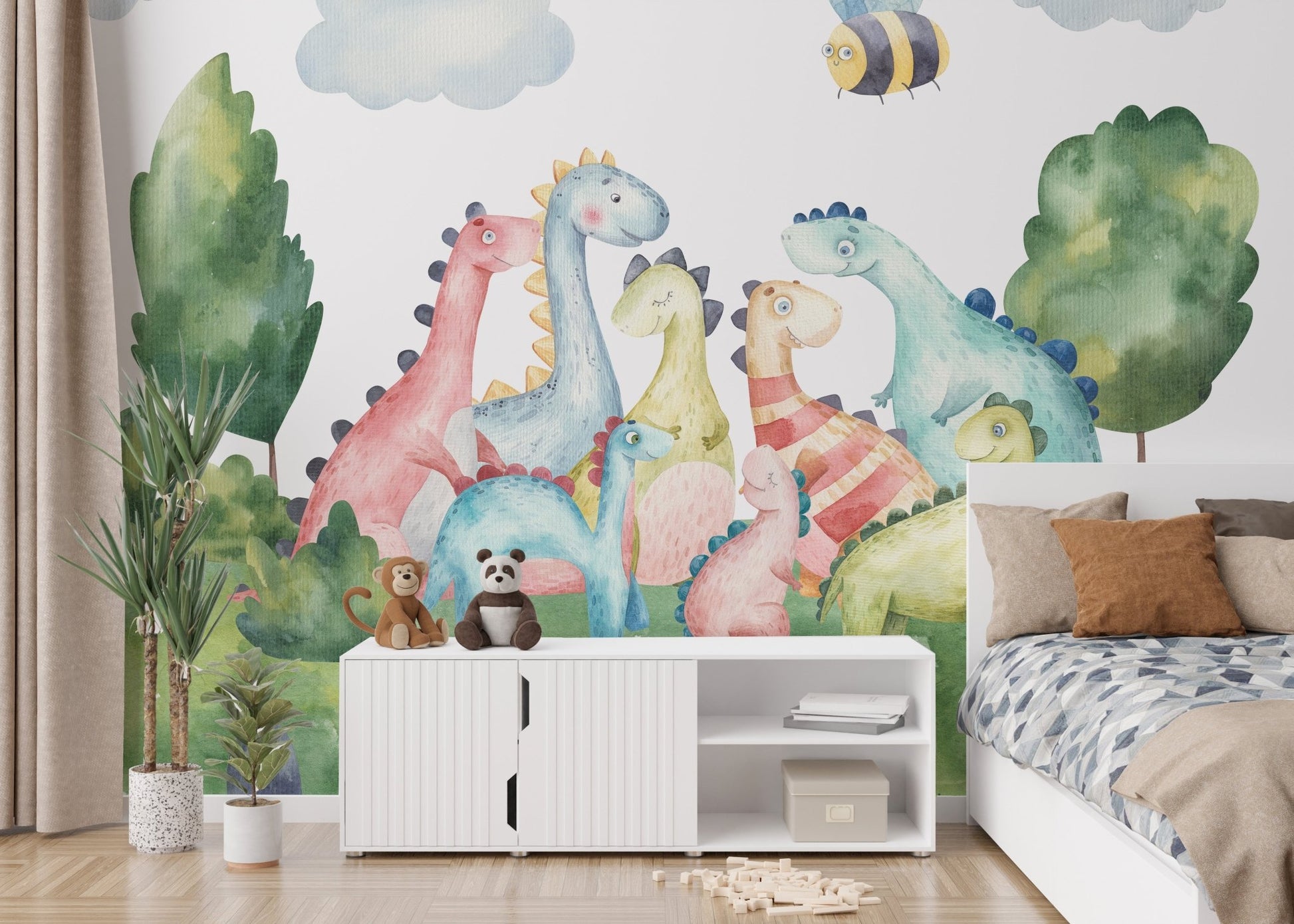 Dinosaur Fantasyland Wallpaper Mural with Dino Magic
