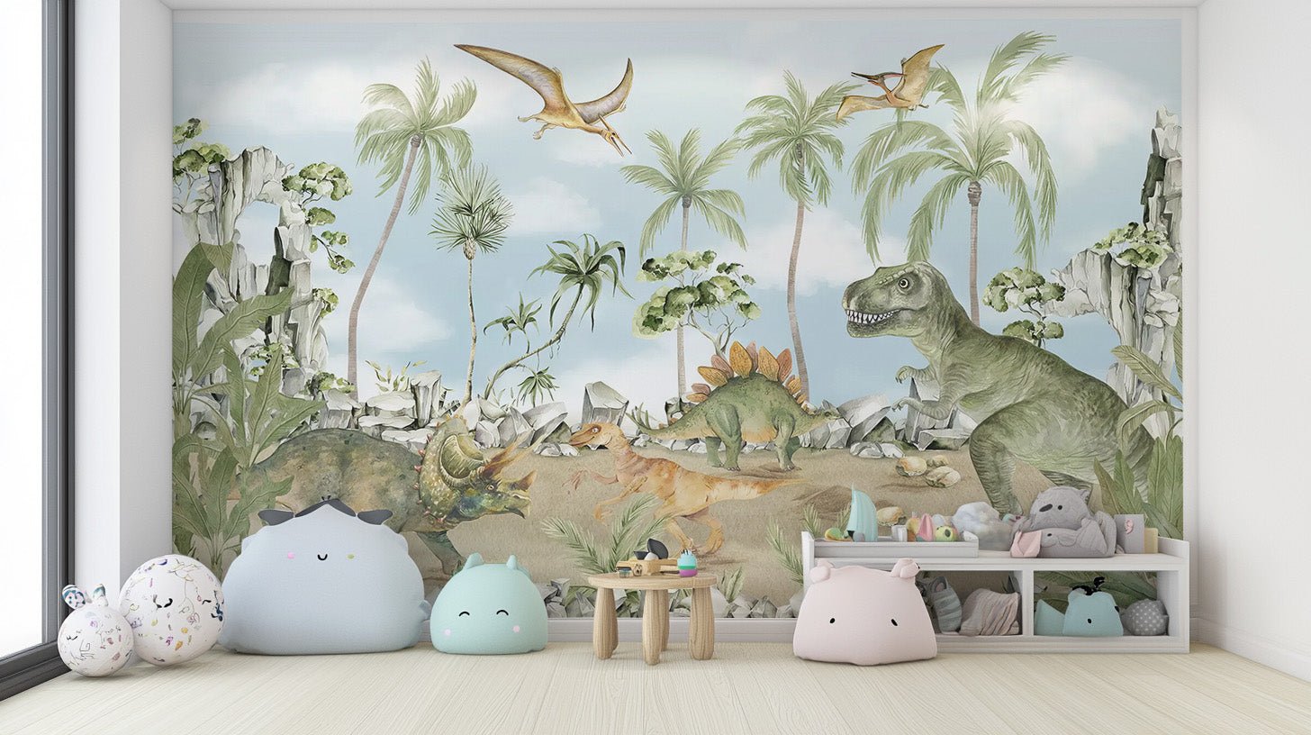Dinosaur Kids Room Wall Mural - Wallanza
