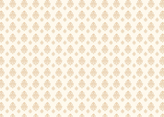 Beige Classical Damask Repeat Pattern Wallpaper