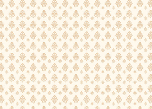 Beige Classical Damask Repeat Pattern Wallpaper