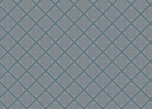 Blue Color Modern Damask Wallpaper For Walls