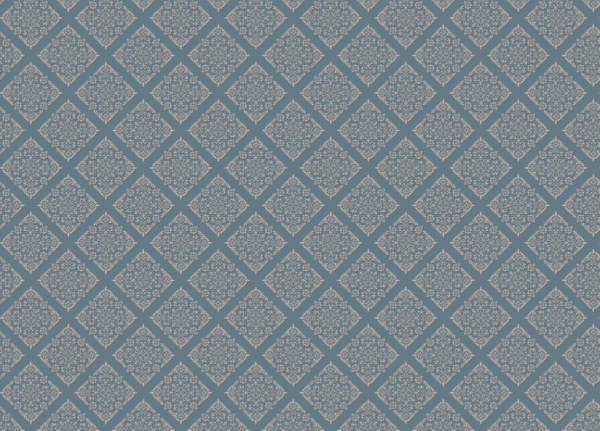 Blue Color Modern Damask Wallpaper For Walls in your room