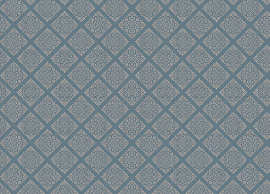 Blue Color Modern Damask Wallpaper For Walls