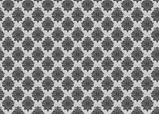 Black and White Greyish Damask Self Adhesive Wallpaper