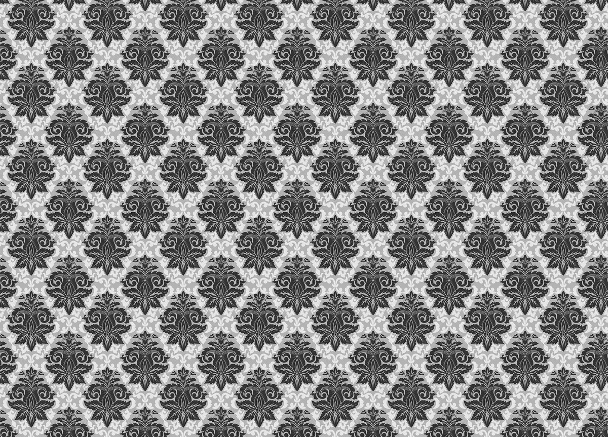 Black and White Greyish Damask Self Adhesive Wallpaper in your room