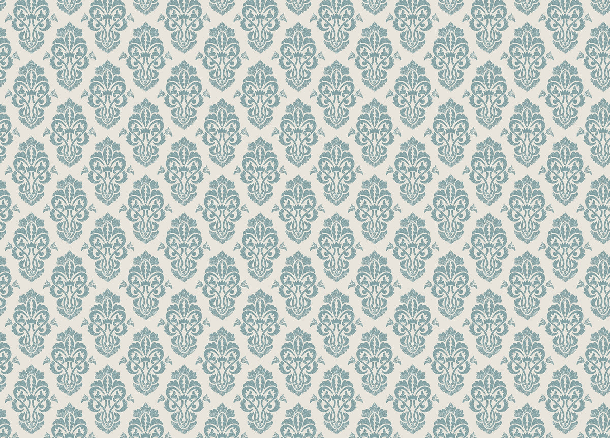 Ornamental Damask Delight Repeat Pattern Wallpaper in your room — zoomed