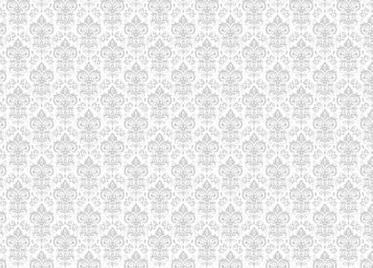 Stylish Rococo White Damask Peel and Stick Wallpaper