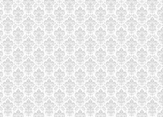 Stylish Rococo White Damask Peel and Stick Wallpaper