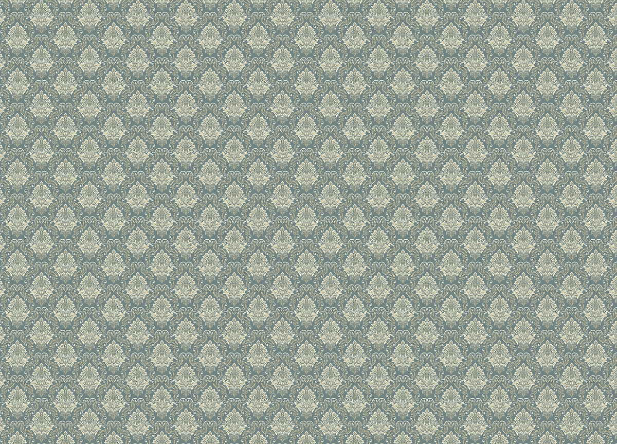Green Vintage Baroque Damask Design Wallpaper in your room