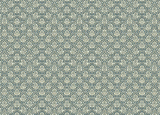 Green Vintage Baroque Damask Design Wallpaper