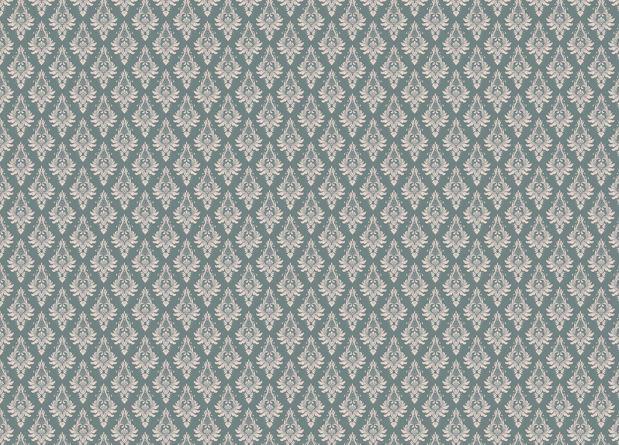 Royal Victorian Green Damask Pattern Wallpaper