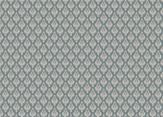 Royal Victorian Green Damask Pattern Wallpaper