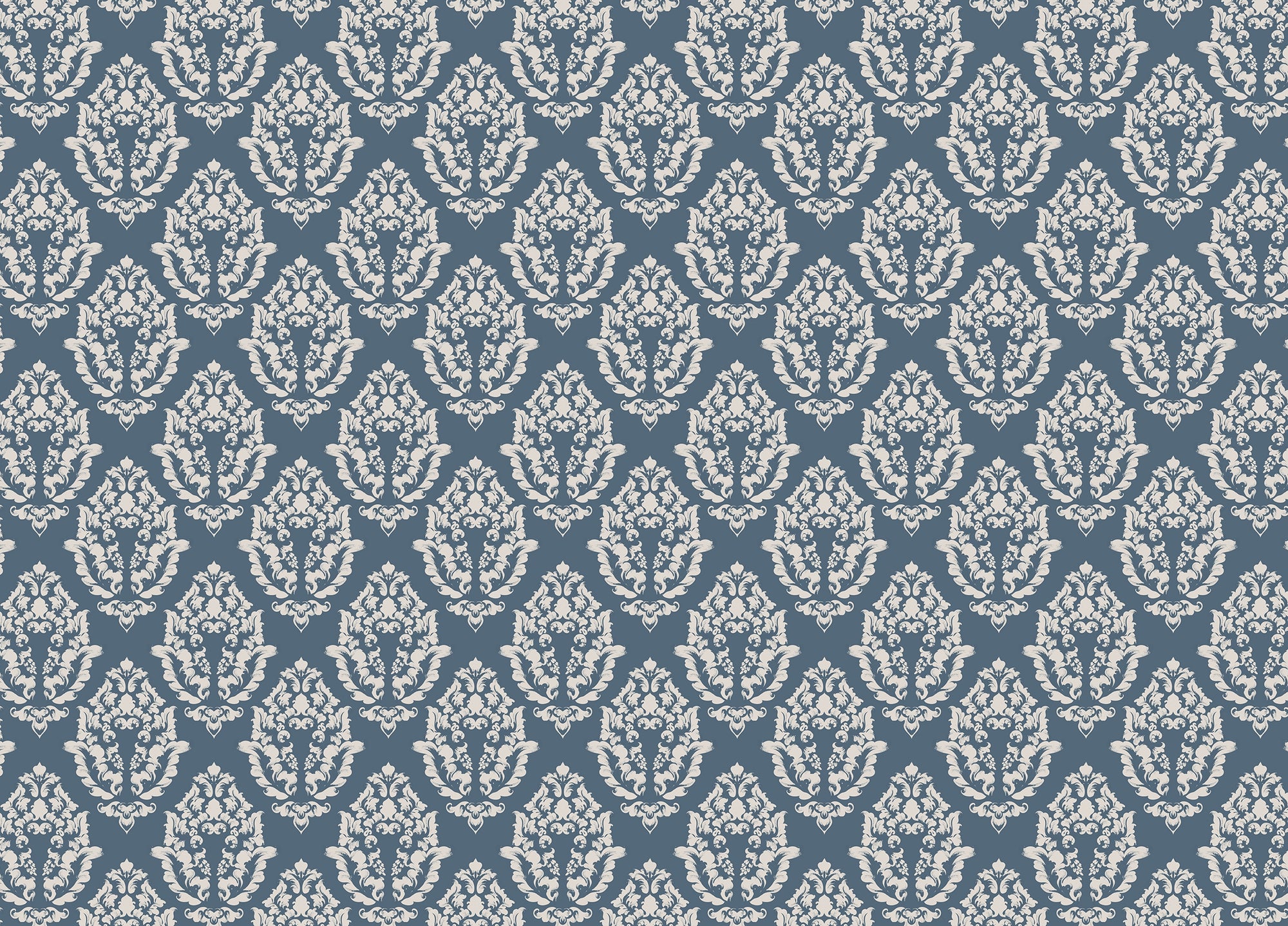 Blue Baroque Texture Pattern Premium Vector Damask Wallpaper