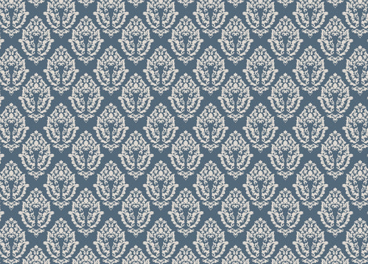 Blue Baroque Texture Pattern Premium Vector Damask Wallpaper