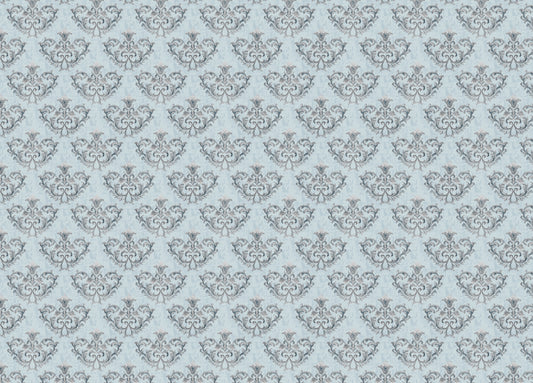 Rococo Silver Texture Pattern Floral Ornaments Wallpaper