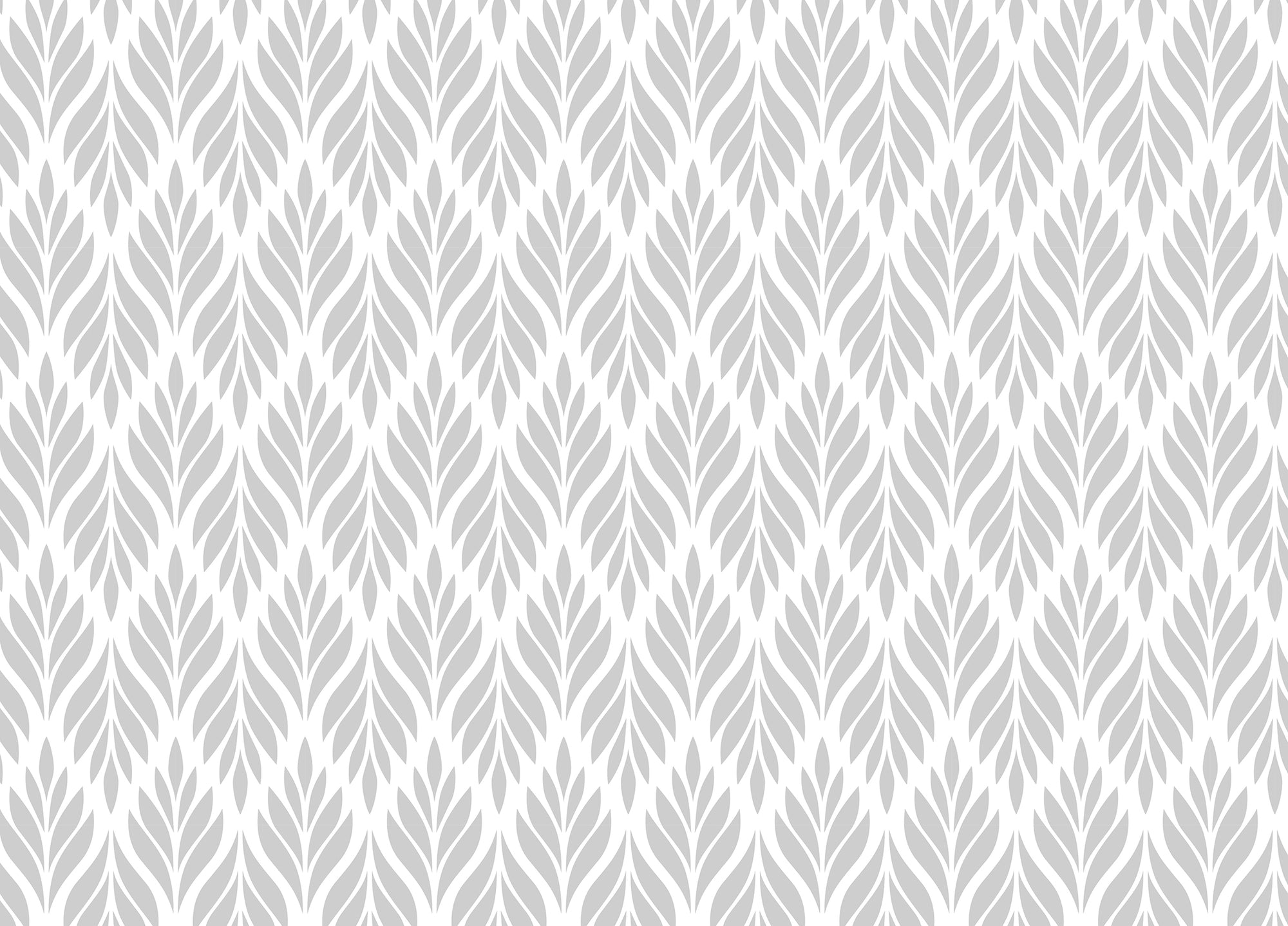 Grey Color Leaves Damask Design Wallpaper For Walls
