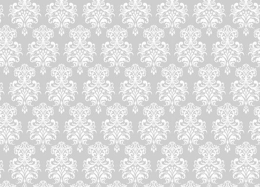 White Color Damask Pattern Removable Wallpaper