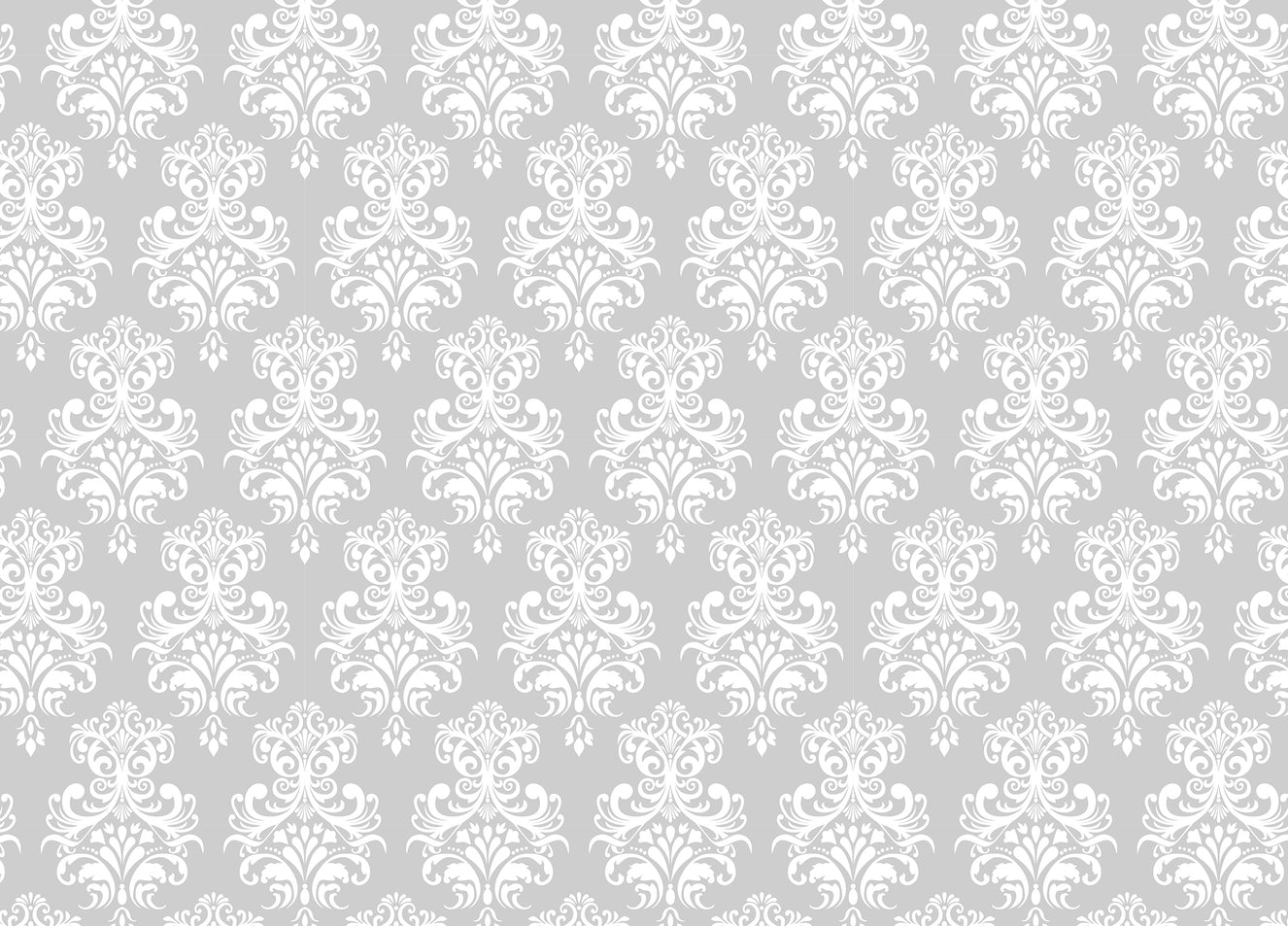 White Color Damask Pattern Removable Wallpaper