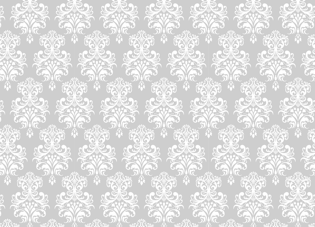 White Color Damask Pattern Removable Wallpaper