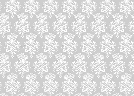 White Color Damask Pattern Removable Wallpaper