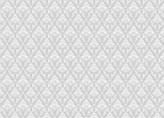 White Color Mini Damask Design Wallpaper For Walls