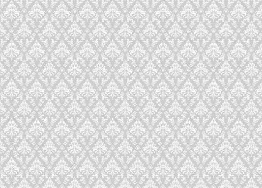 White Color Mini Damask Design Wallpaper For Walls