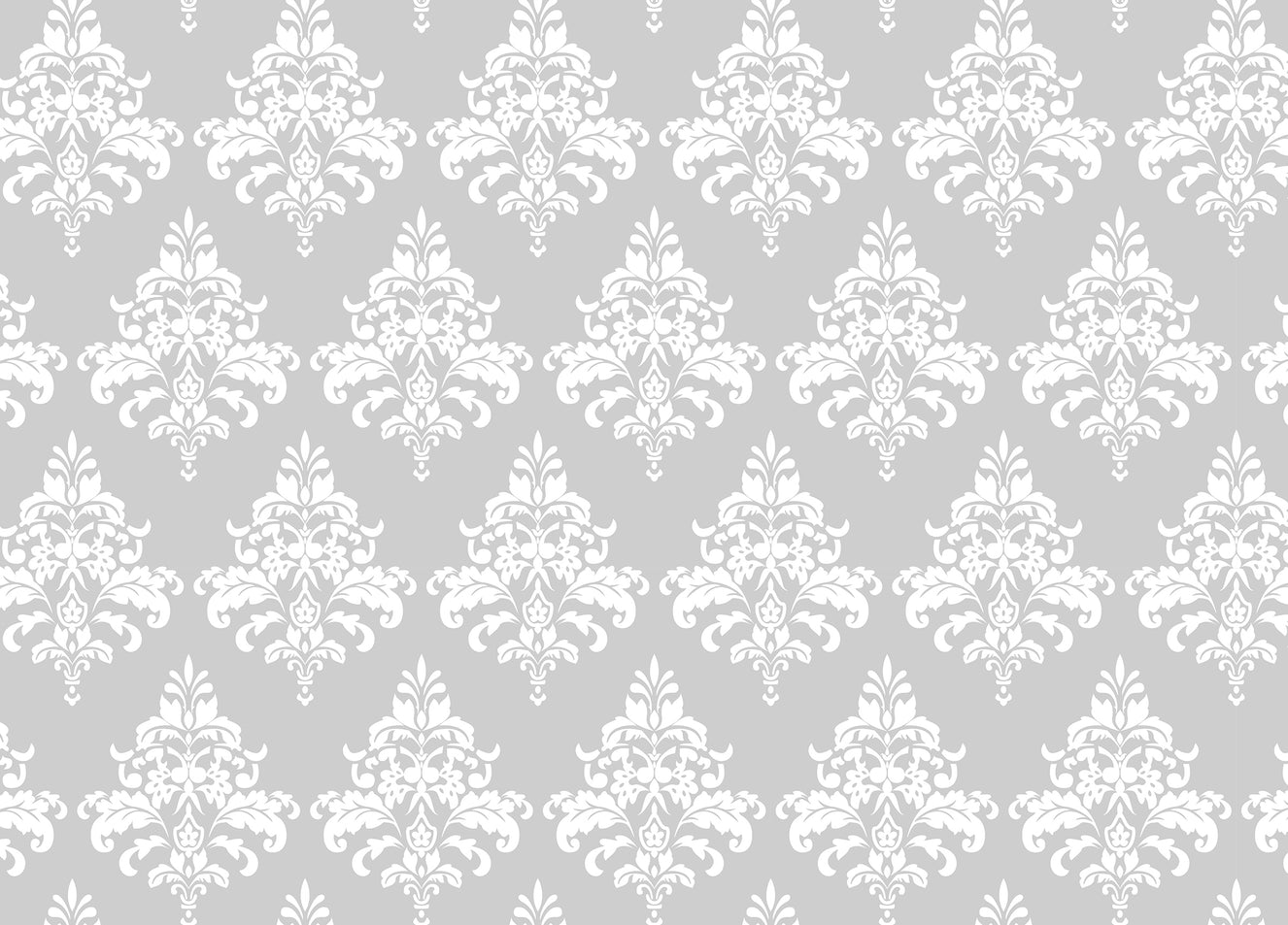 White Damask Pattern Wallpaper For Living Room