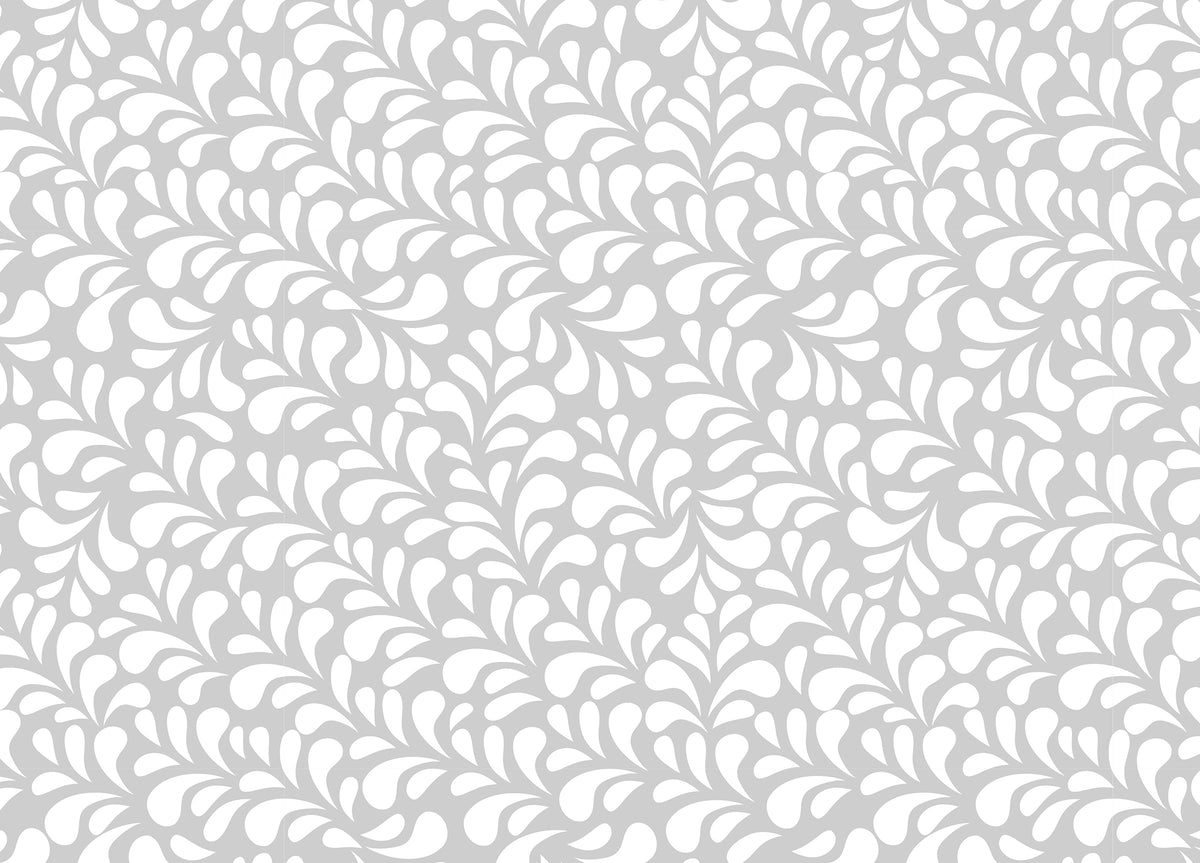Vector Seamless White Drops Damask Wallpaper in your room — zoomed