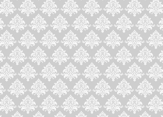 Vintage Grey Damask Wallpaper