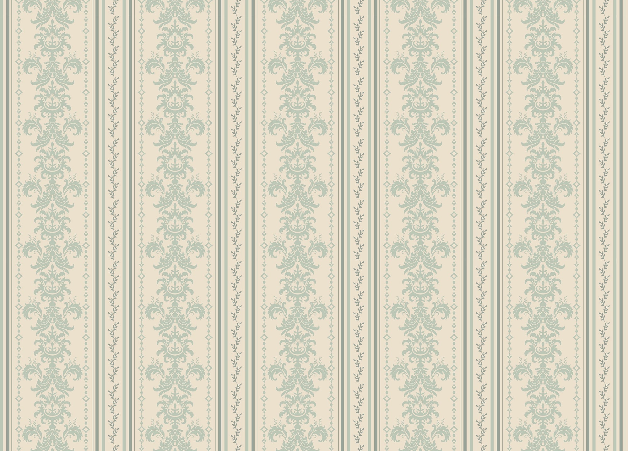 Spring Stripe Vintage Damask Pattern Wallpaper For Walls