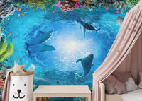 Aqua Adventure Dolphins Wall Mural for dynamic walls

