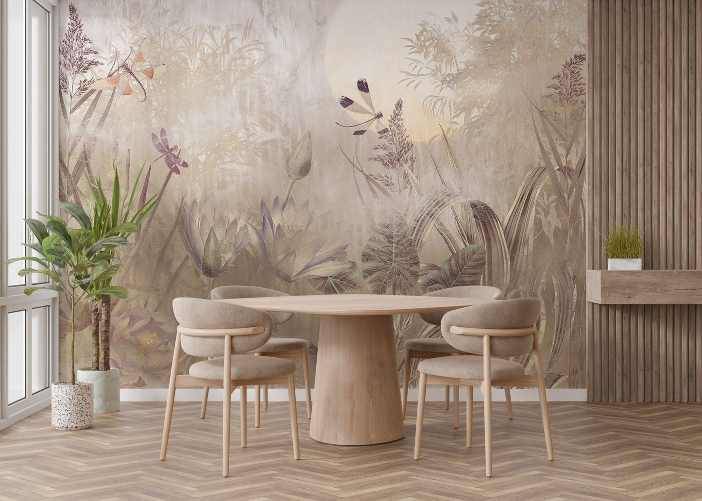Dragonfly Pond Mural Wallpaper - Wallanza