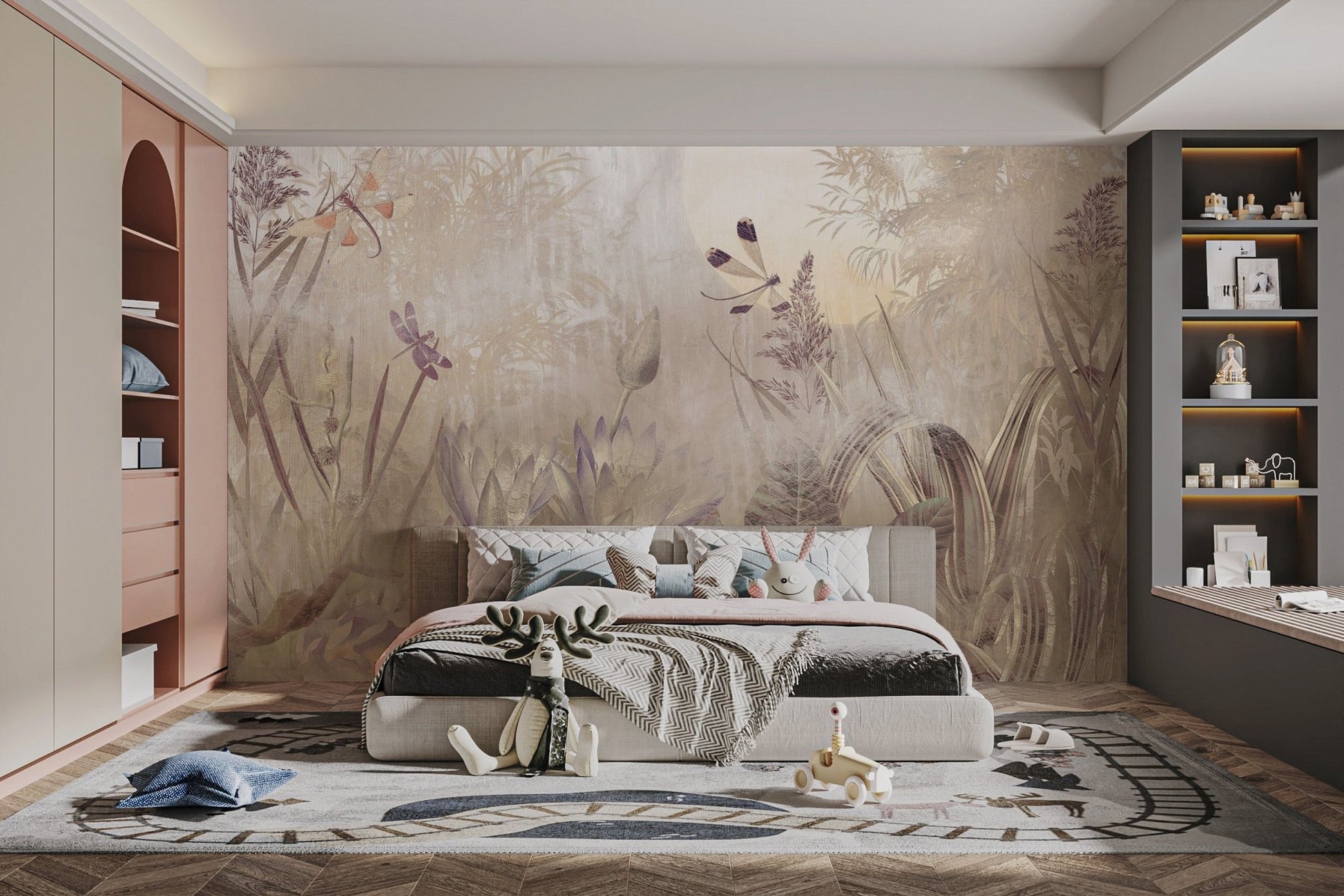 Dragonfly Pond Mural Wallpaper - Wallanza