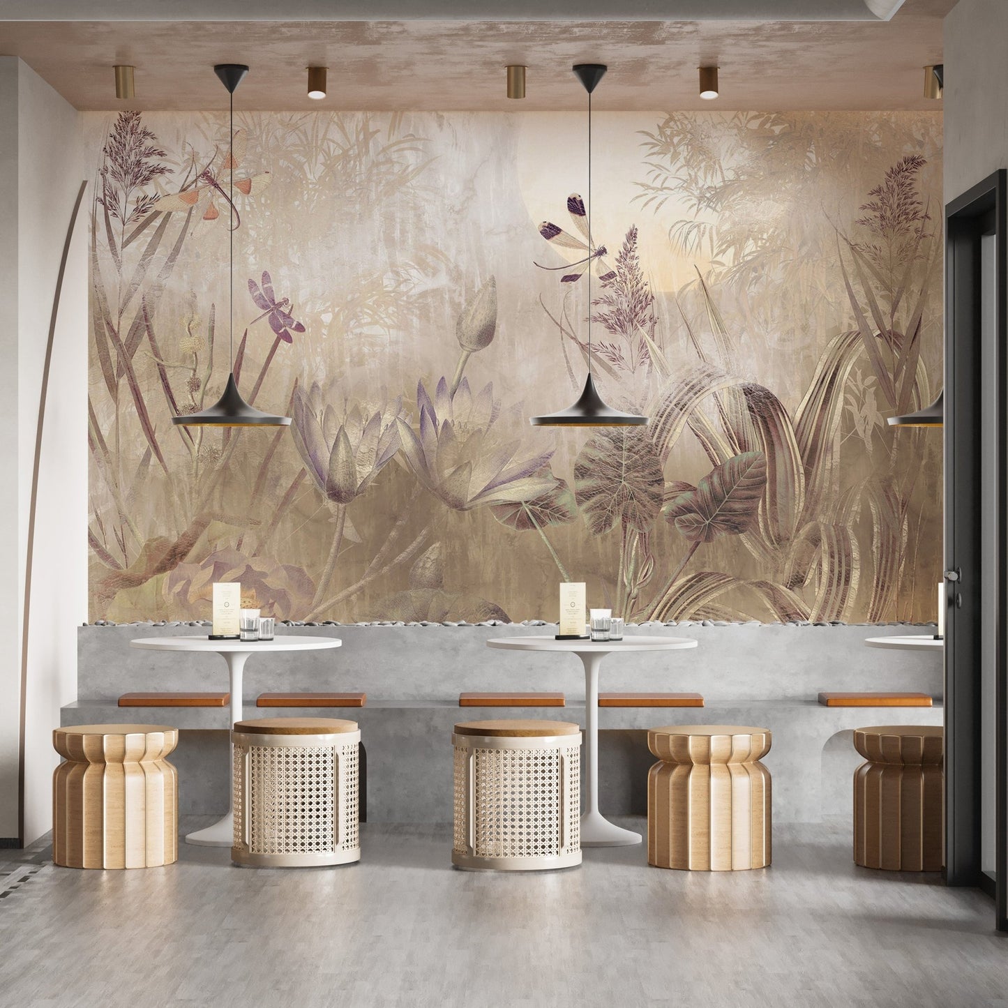 Dragonfly Pond Mural Wallpaper - Wallanza