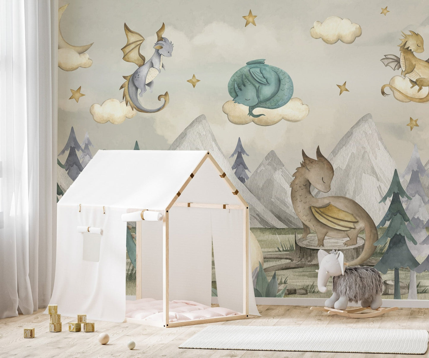 Dreamy Dragon Playland Wallpaper Mural - Wallanza